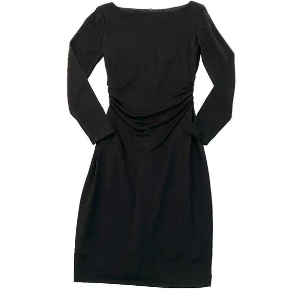 David Meister Dresses & Skirts - David Meister black dress Womens 4 ruching LBD classic quiet luxury stretch